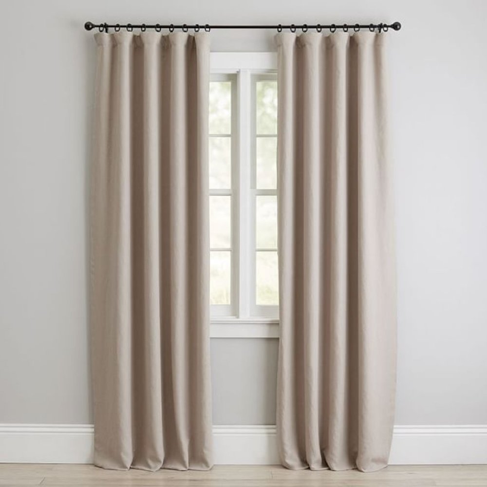 Pottery Barn Belgian Flax Linen Lined Curtains (2 Panels)